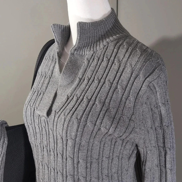 Liz Claiborne Grey Cotton Sweater - Picture 2 of 6